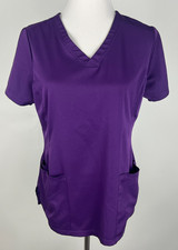 HEALING HANDS HH Works S/S 'Monica Scrub Top' Poly/Spandex - M, Purple