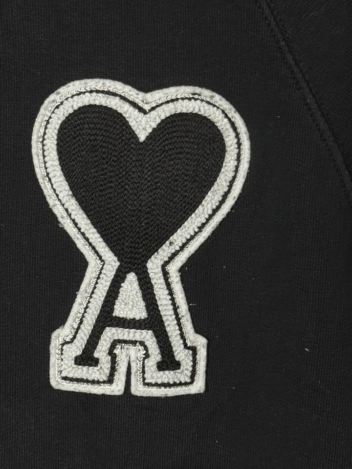 AMI Alexandre Mattiussi hoodie noir homme M Regular logo brodé poche kangourou - Photo 2/4