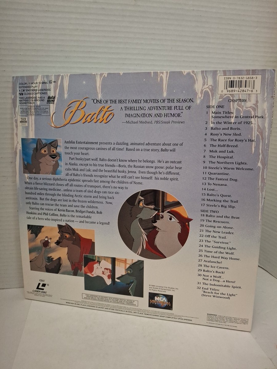 BALTO (1995, LASERDISC) KEVIN BACON/RARE,gr | eBay