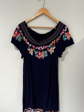 accessorize Beach Dress, Large Uk 16-18, Ladies, Boho Style, Navy🍃charity🍃