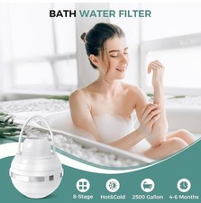 Bath Filter for Tub - 8 Stages Bath Water Filter for Tub Faucet, Hard Water...