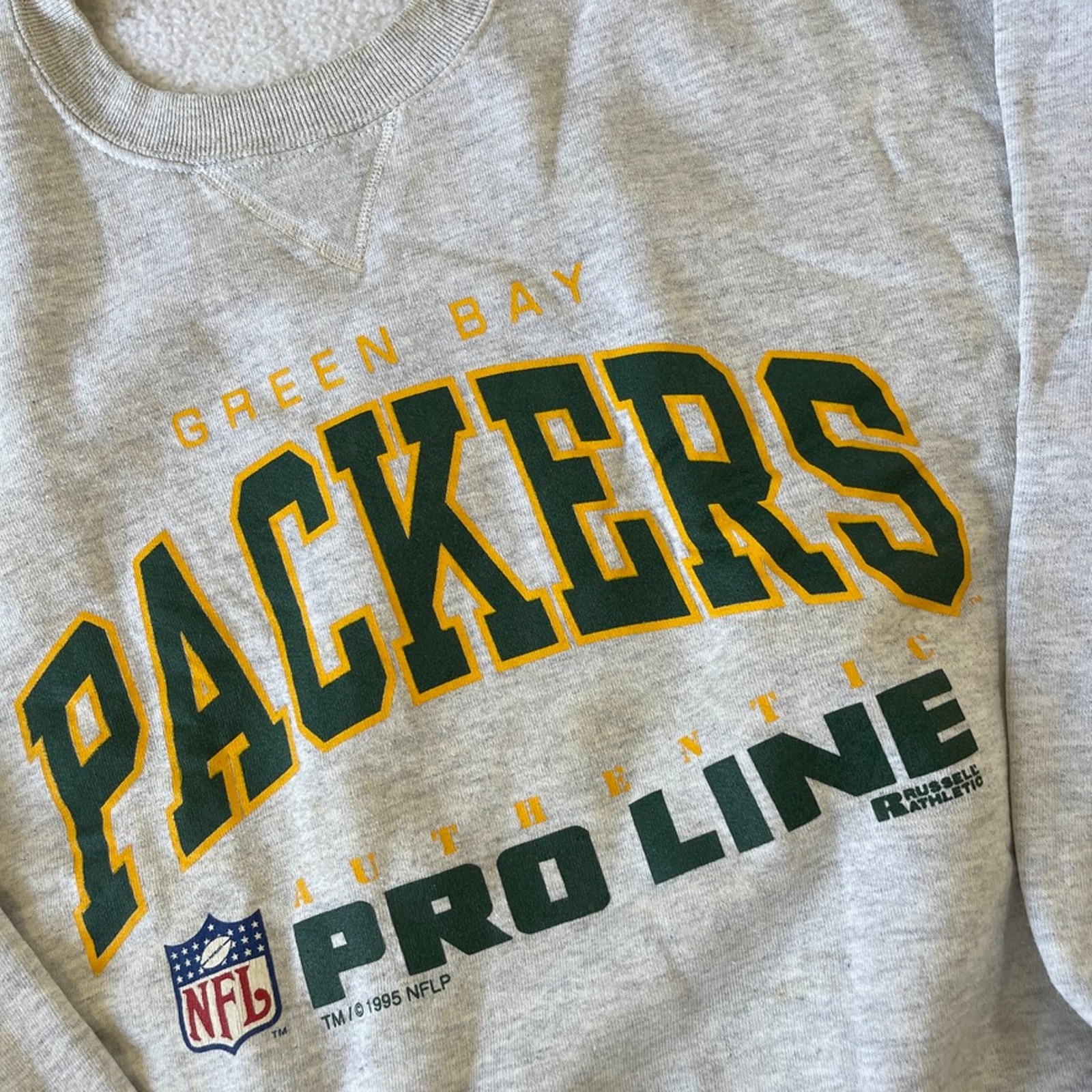 Russell Athletic Green Bay Packers Sweatshirt Mens Large Pro Line Jumper, Grey image 4