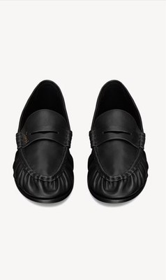 Saint Laurent Women s YSL Le Loafer Supple in Black Leather Size 37.5/7.5