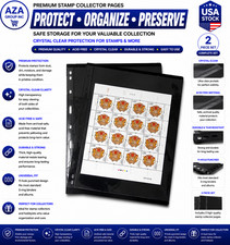 Vario Stamp Pages for Stamp Album Binder, 10 Sheet 20 Page 1 Row Pages for Sta