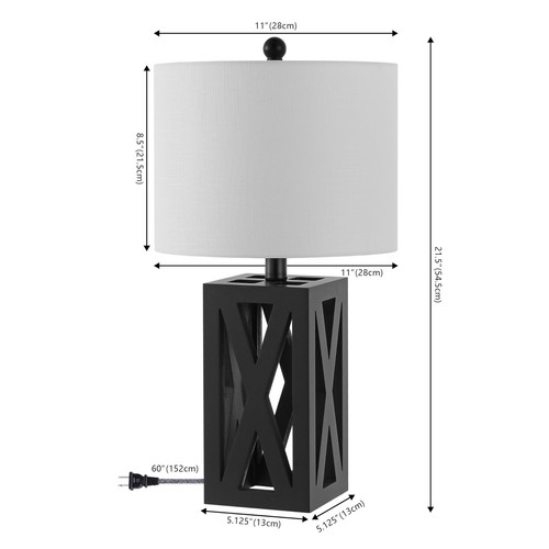 JYL1062C-SET2 Stewart 21.5" Wood LED Table Lamp Farmhouse, French Country, Ru... - Picture 4 of 6