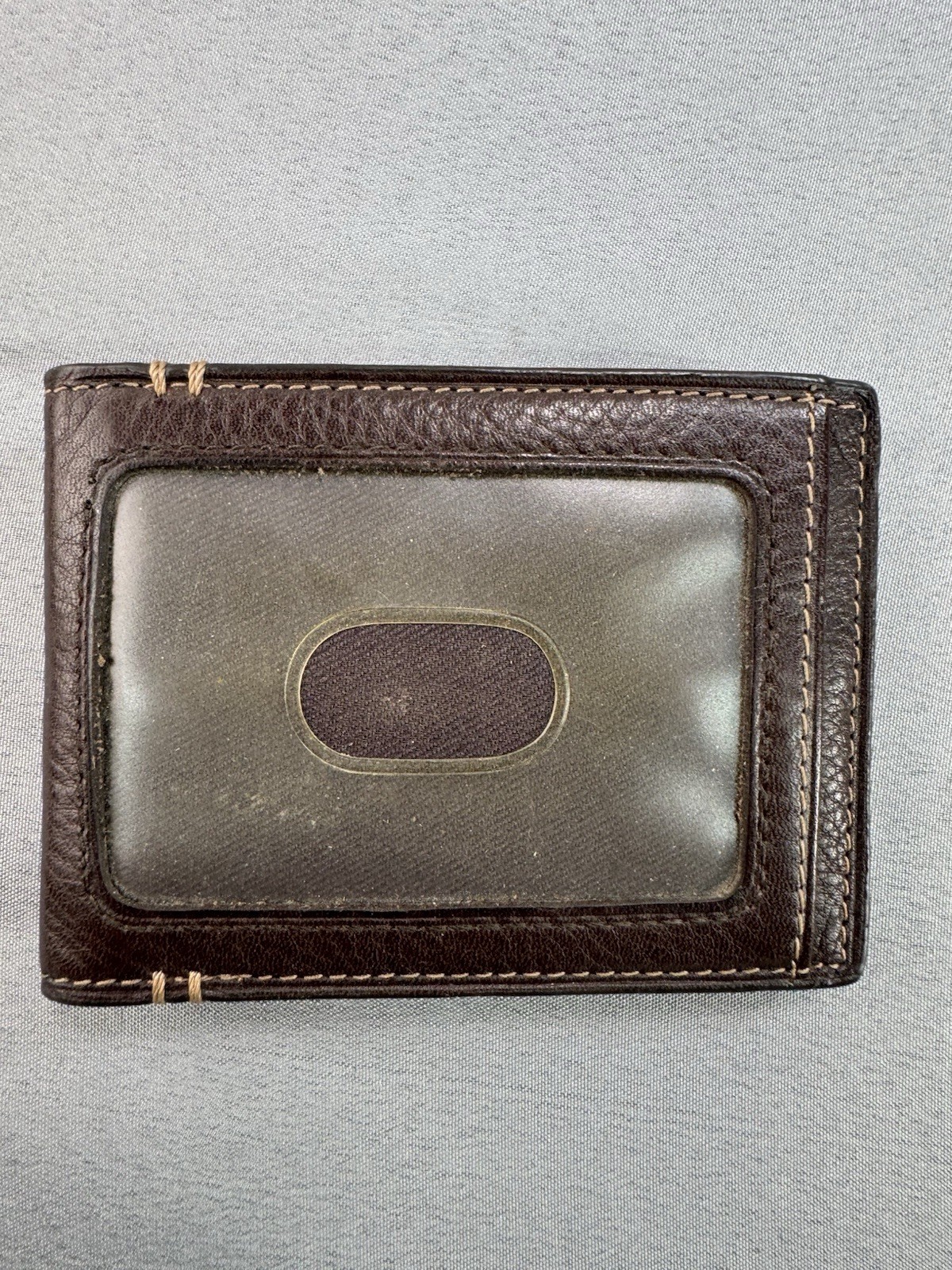 Genuine Leather Money Clip ID Credit Card Case Holder Slim Wallet Front Pocket