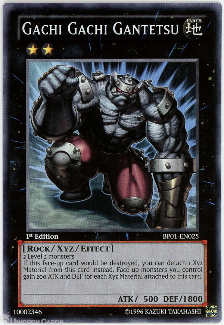 BP01-EN025 Gachi Gachi Gantetsu : Rare 1st Edition Mint YuGiOh Card