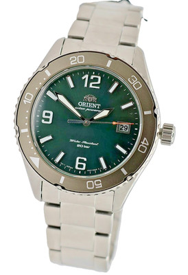 Orient RA-WJ0001E10B Herren Solar Quarz Uhr Opalgrün Edelstahl Saphirglas 40mm