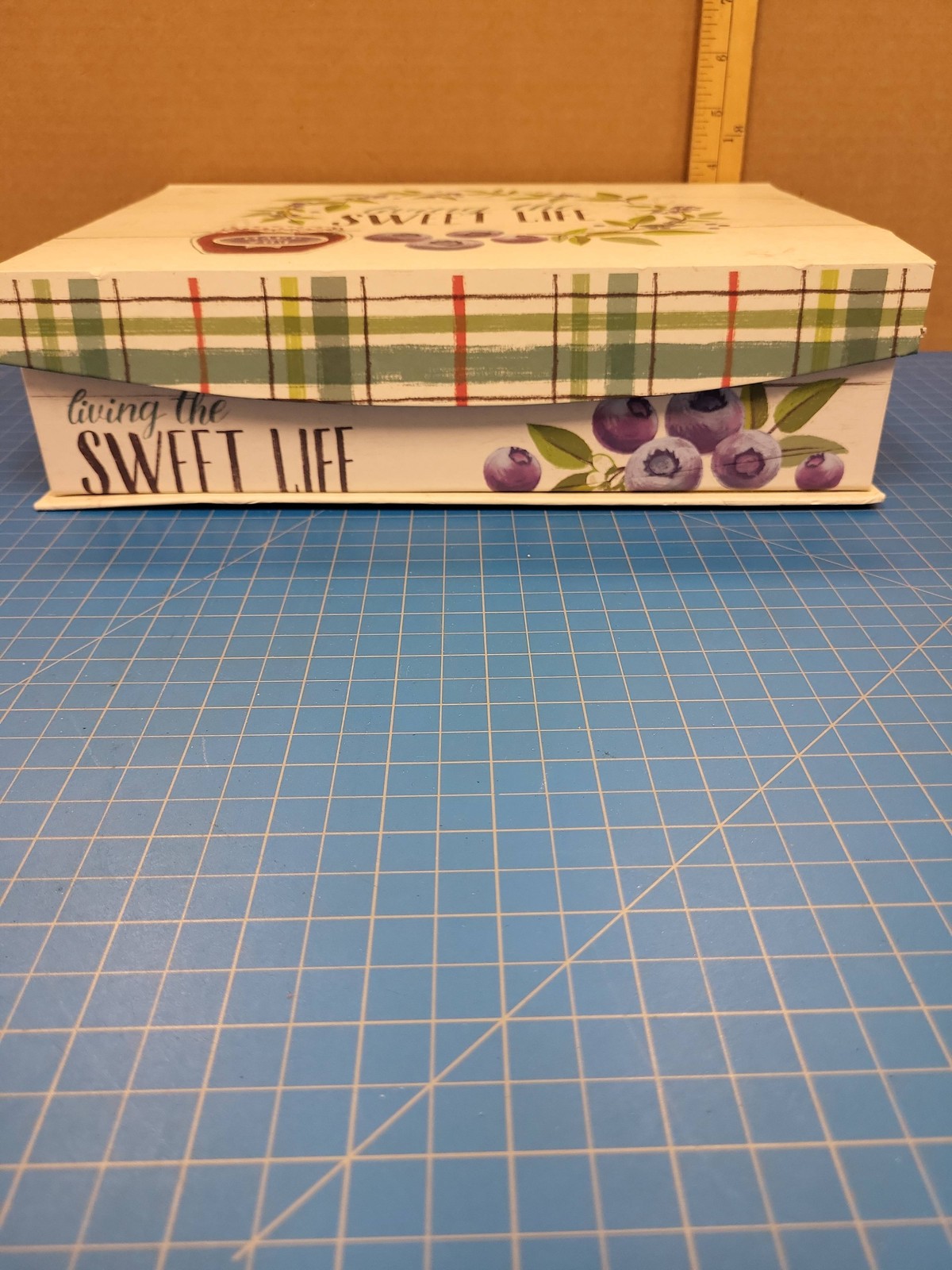 Sweet Life Decorative Box Wood Look Design Storage Container Home Decor 12.5x9x4