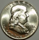 1958-D 50C Franklin Half Dollar - Uncirculated Raw Coin Beautiful Natural Luster