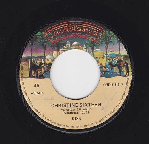 KISS "Christine Sixteen Cristina 16 años" rare 1st press PERU 45