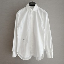 Christian Dior Cotton Shirt Size 34 BEE Embroidery Long Sleeve White Blouse Chri