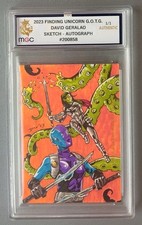 2023 FINDING UNICORN SKETCH CARD 1/1 NEBULA & GAMORA MGC GOLD GRADED D. GERALAO