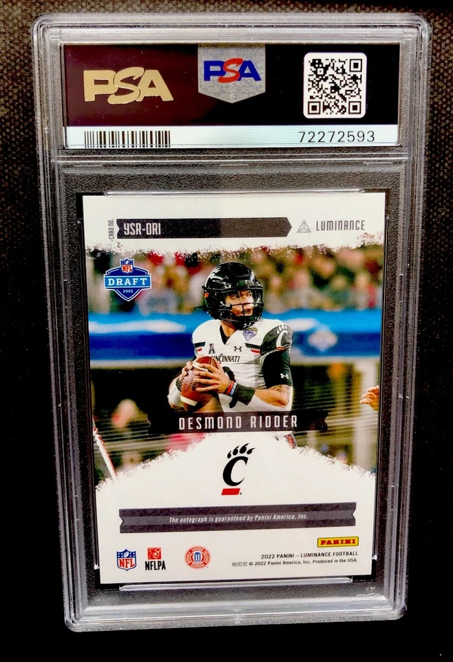 2022 Desmond Ridder Rc Auto PSA 10 (POP 3) - Year One - Cincinnati - Image 2 of 4