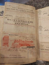 1888–1889 Antique Invoice Ledger Book 210+ Receipts Farmer NC North Carolina 