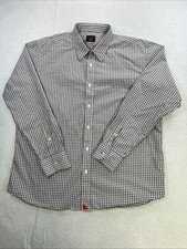 Untuckit Men XXL Shirt Gray/White Checkered Button Down Long Sleeve 100 Cotton