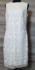 Lauren Ralph Lauren size 8 White Crochet Cap Sleeveless Dress