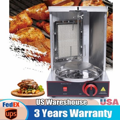 Commercial Shawarma Machine Doner Kebab Vertical Oven Rotisserie Gas LPG Grill~