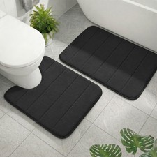Memory Foam Bathroom Rugs Sets 2 Piece Extra Soft Absorbent Quick Dry Bath Mat