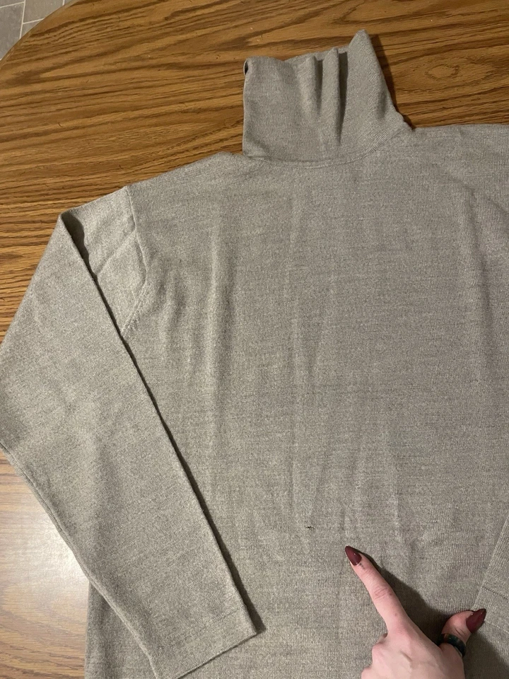 Lote de 2 Camisas Para Hombre Manga Larga Cuello Alto Lana/Algodón Estructura Puritana Talla L Foto 2 de 4