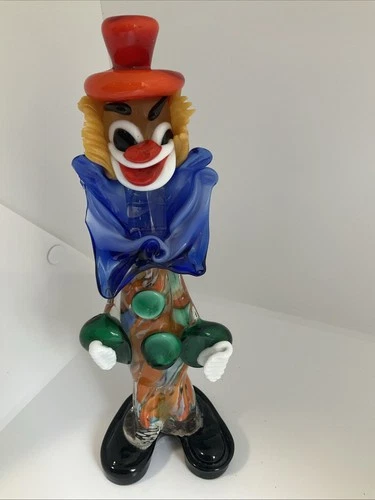 Vintage Murano Colourful Glass Clown Figurine 1970’s
