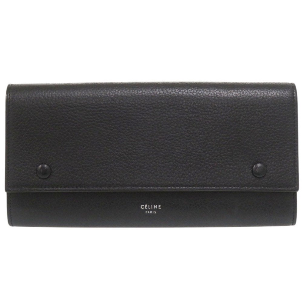 CELINE Large Flap Multi Function Leather Black Lo… - image 1