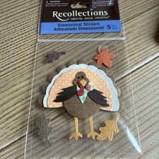 Recollection Stickers Fall Thanksgiving Turkey Scrapbook Decor 3d Sticker