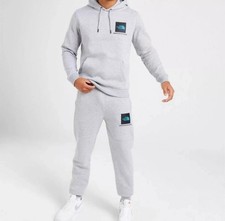 The North Face Men s Tracksuit /Grey, Men's Cotton Fleece Hooded 2 pc Tracksuit