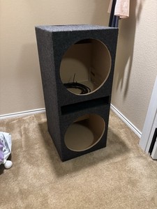 Dual 12" Subwoofer Enclosure Box, Single Port Carpeted, Universal Fitment