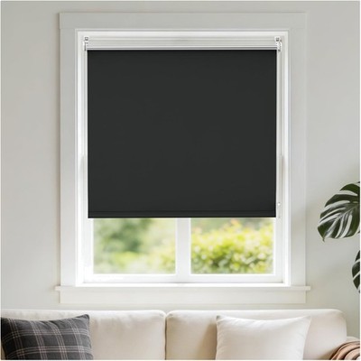 Verdunkelungsrollo Kabelbinder Fensterrollo Klemmfix 75x210cm Innen schwarz