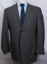 Canali Italy Gray Check Sport Coat 56 L 44 L with Flaw Mens