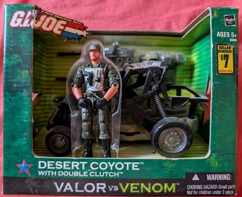 GI Joe Valor Vs Venom Desert Coyote w/ Double Clutch Dollar Store Packaging 2004