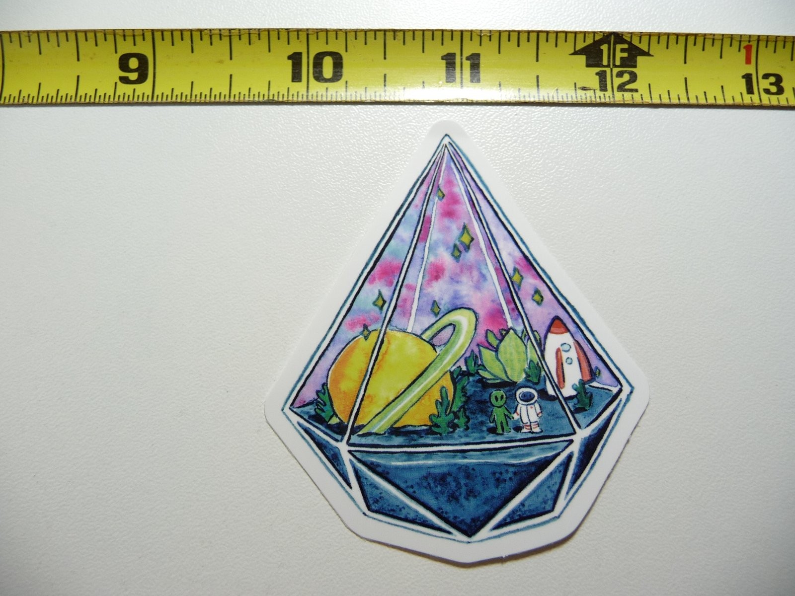 Astronaut Alien Terrarium Decal Sticker for Outer Space Galaxy Exploration