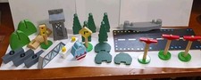 Wooden Train Scenery Accessories Lot 27pcs Signs Trees Roads Brio Compatible