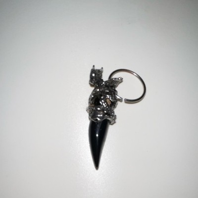 HZMAN Retro Dragon Necklace Stainless Punk Dragon Wrap Crystal Tooth Pendant