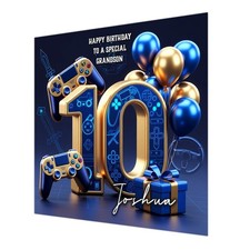 10th Gaming Birthday Card for Boys Personalised, Grandson, Son, Nephew Z1391