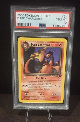 New Listing2000 POKEMON ROCKET #21/82 DARK CHARIZARD PSA 10 GEM MINT RARE