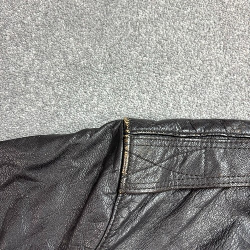LL Bean Leather Flying Jacket Adult X Large Black Bomber Aviator Military Men* - Picture 4 of 12