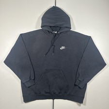 Vintage 90s Nike Hoodie Size XL Black Made in USA Script  Swoosh Graphic