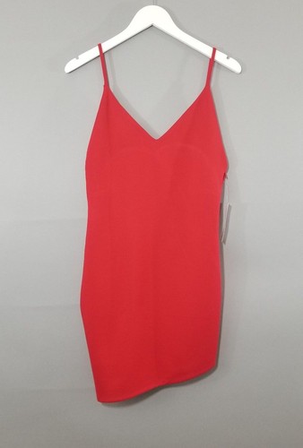 NEW Tobi Womens Red Frances Low Back Spaghetti Strap Mini Bodycon Dress Medium - Picture 3 of 8