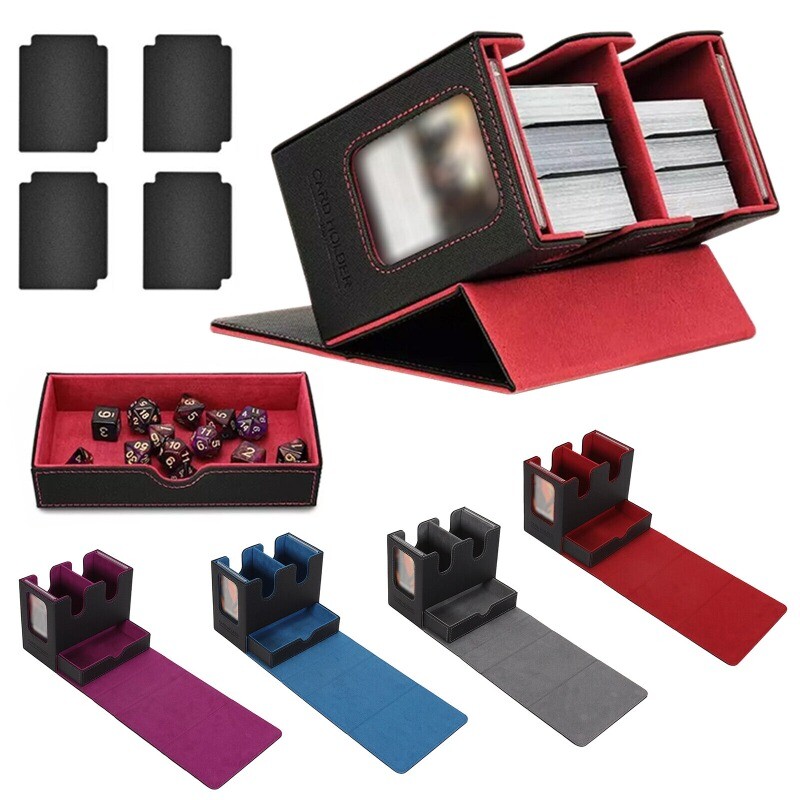 Huge 3900+ Card Storage Box With Magnetic Lid & Commander Display For MTG, Yugioh, Sports Cards – Includes Dividers, Toploaders & More!