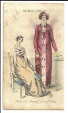 LADY'S MAGAZINE   Regency Fashion Plate    MORNING EVENING DRESS    JANUARY 1813