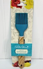 Pioneer Woman Basting Brush Olive Wood Handle Cowboy Rustic 8.5" Heat Resistant