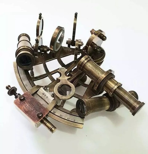 Vintage Maritime Brass Nautical 5 inches Sextant with Wooden Box Marine - Picture 4 of 9
