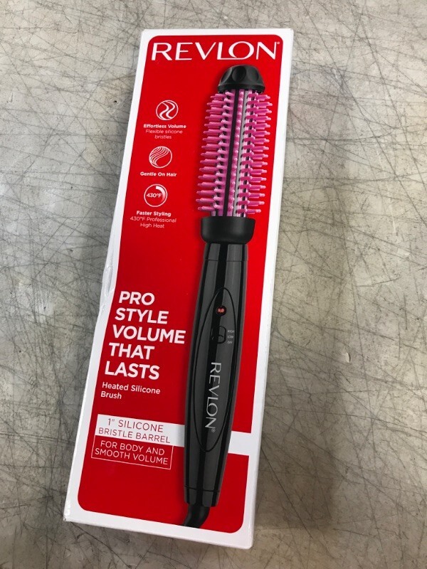 Revlon Silicone Bristle Heated Hair Styling Brush 1" Free Shipping eBay
