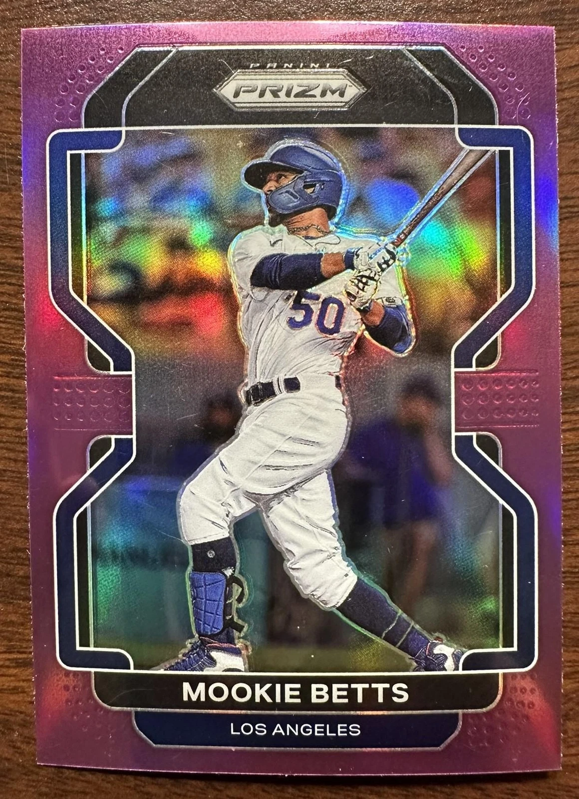 2022 Panini Prizm #191 Mookie Betts PURPLE Holo Dodgers card