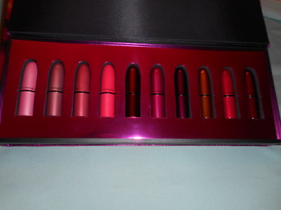 MAC Shiny Pretty Things Lip Kit Gift Set of 10 Mini Lipsticks New