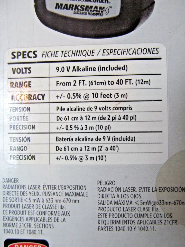 Black & Decker Marksman Distance Measurer Point And Read SEALED - Image 3 of 4