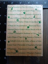 FLOWER WORD BACKGROUND Garden Rubber Stamp by HAMPTON ART