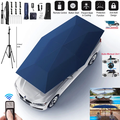 Portable Fully Automatic Car Umbrella Tent Anti-UV Sun Roof Cover Remote Tripod